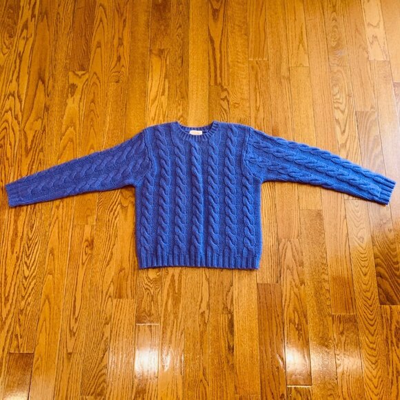 Brooks Brothers Cable Knit Shetland Wool Vintage Sweater Size Medium Purple - Picture 5 of 16